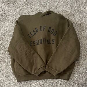 Fear of God Essentials Hoodie Green Fleece